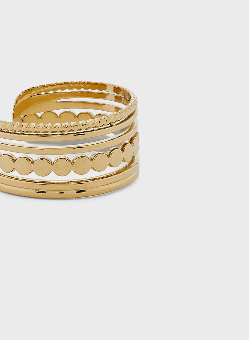 Lady Mauve Levi Layered Circle Pattern Design Ring