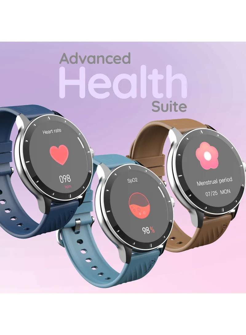 بيبل Polar 1.52 بوصة شاشة عالية الدقة، إشعار سريع، اتصال Bluetooth، مراقبة SpO2، مراقبة معدل ضربات القلب، مراقبة النوم، أوضاع رياضية متعددة، وجوه ساعة متعددة، مساعد صوت AI.
