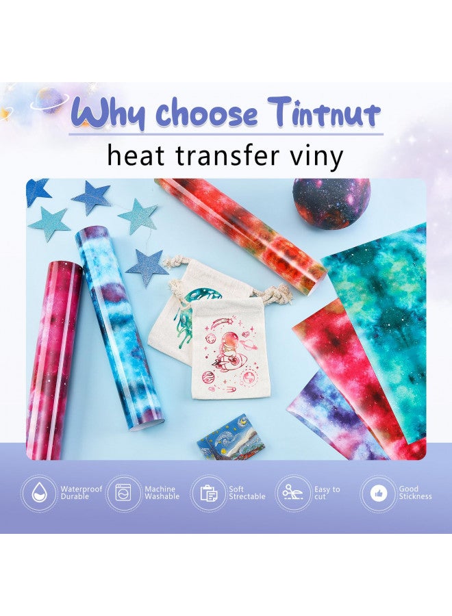 Tintnut فينيل نقل الحرارة المتلألئ في الظلام من تينت نات - 12x10 بوصة 6 أوراق فينيل جالاكسي مضيء للكي على القمصان متوافق مع كريكت أو سيلويت كاميوا - Image 2