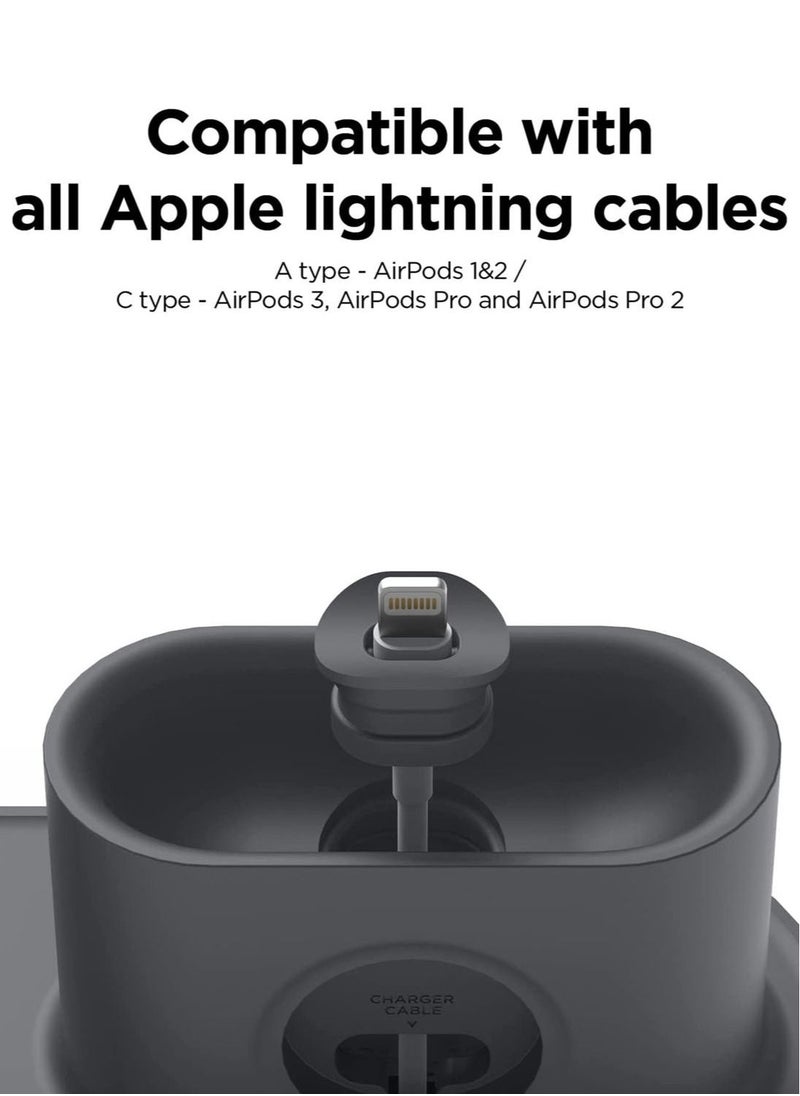 Elago - MS Charging Hub Trio 2 compatible with MagSafe Charger for iPhone 14 Series, 13 Series, 12 Series and All Apple Watch Series (Charger not included) - Dark Grey - Image 1