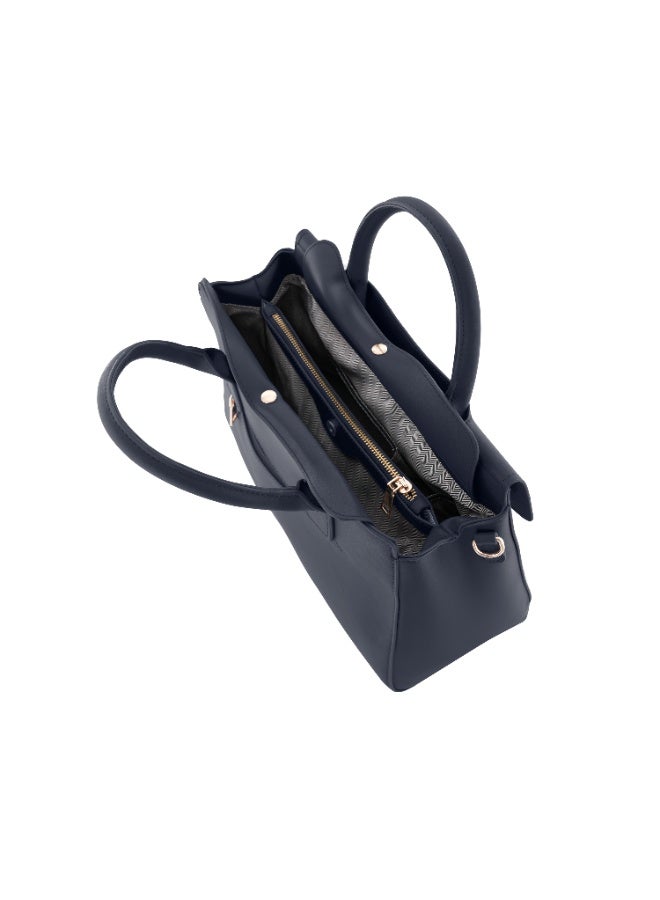 فوسكا شنطة Foska نسائية أنيقة لون أزرق داكن، شنطة يد وكتف وكروس جلد فاخر، لمسة مميزة لإطلالتك - Image 5