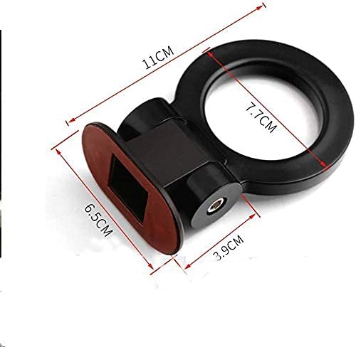 AUTO MT Black Round Car Tow Hook Universal Decorative Racing Style Trailer Sticker Rear Strap Towing Belt Car Bumper (ONLY Decoration) (Black Round Dummy Hook.) - Image 5