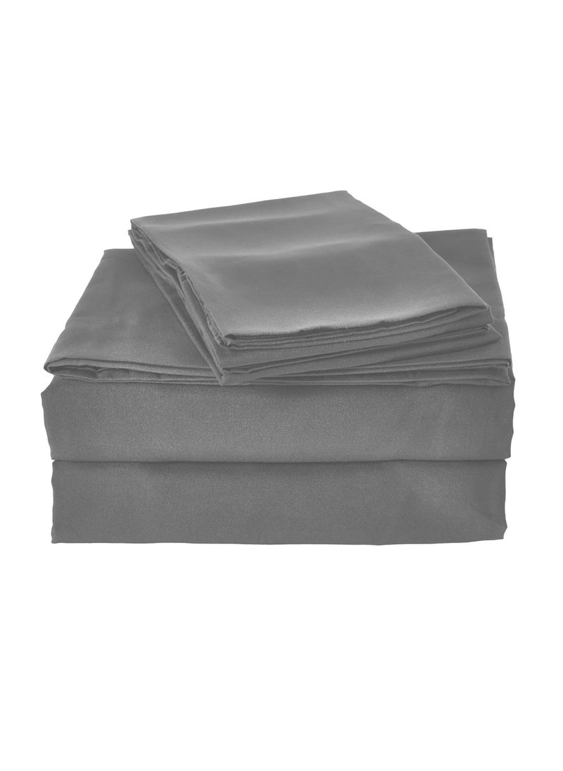 DrSleeep 3-Piece Fitted Sheet + 2 pillow case 100% Viscose Derived from Bamboo Super King Light Grey - Image 3