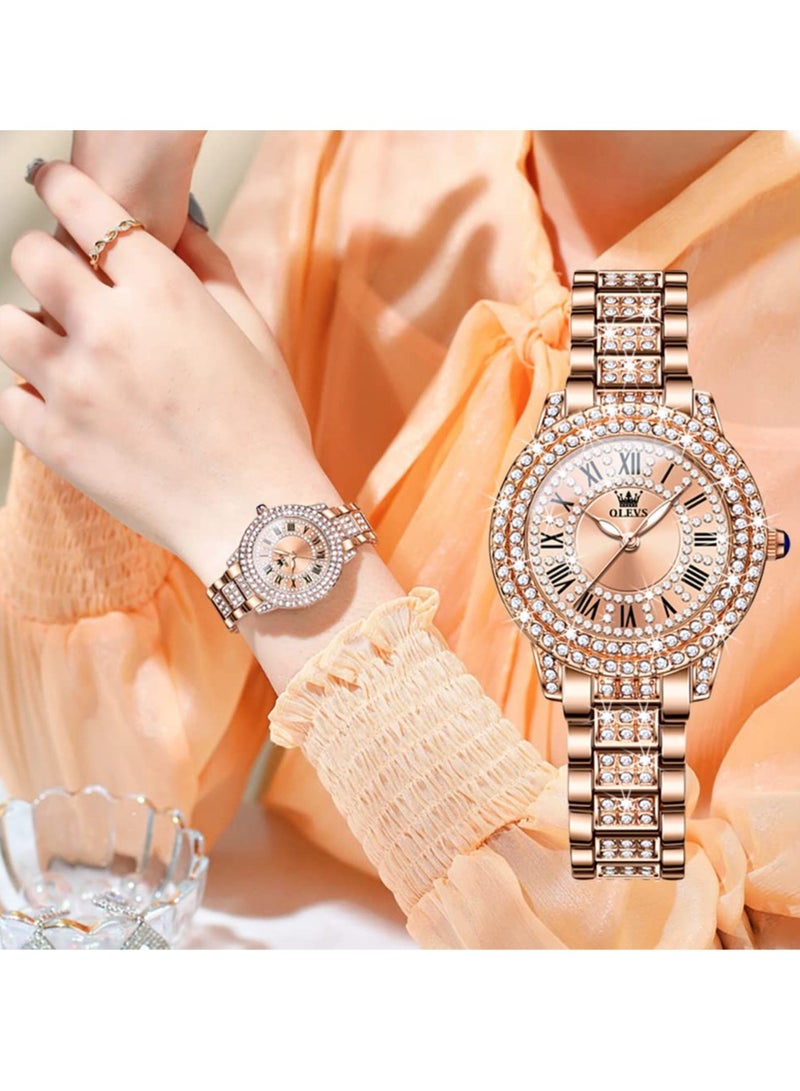 OLEVS Rose Gold Japanese Quartz Women's Waterproof Stainless Steel Watch 9943 - Image 1