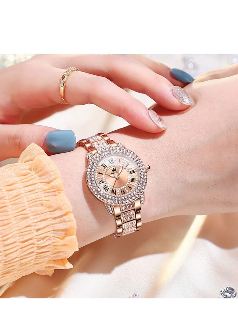 OLEVS Rose Gold Japanese Quartz Women's Waterproof Stainless Steel Watch 9943 - Image 2