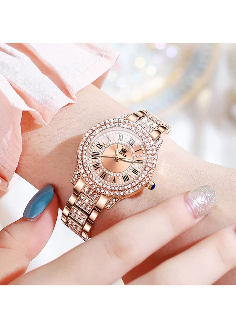 OLEVS Rose Gold Japanese Quartz Women's Waterproof Stainless Steel Watch 9943 - Image 4