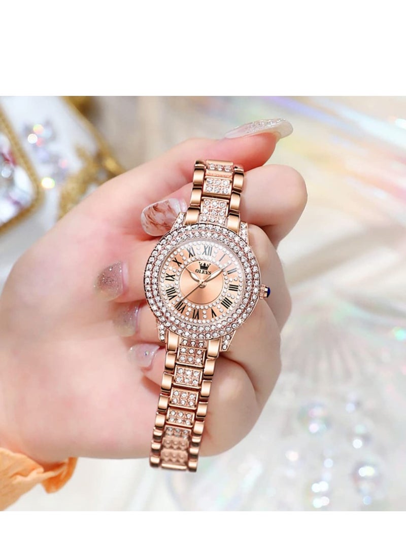 OLEVS Rose Gold Japanese Quartz Women's Waterproof Stainless Steel Watch 9943 - Image 3