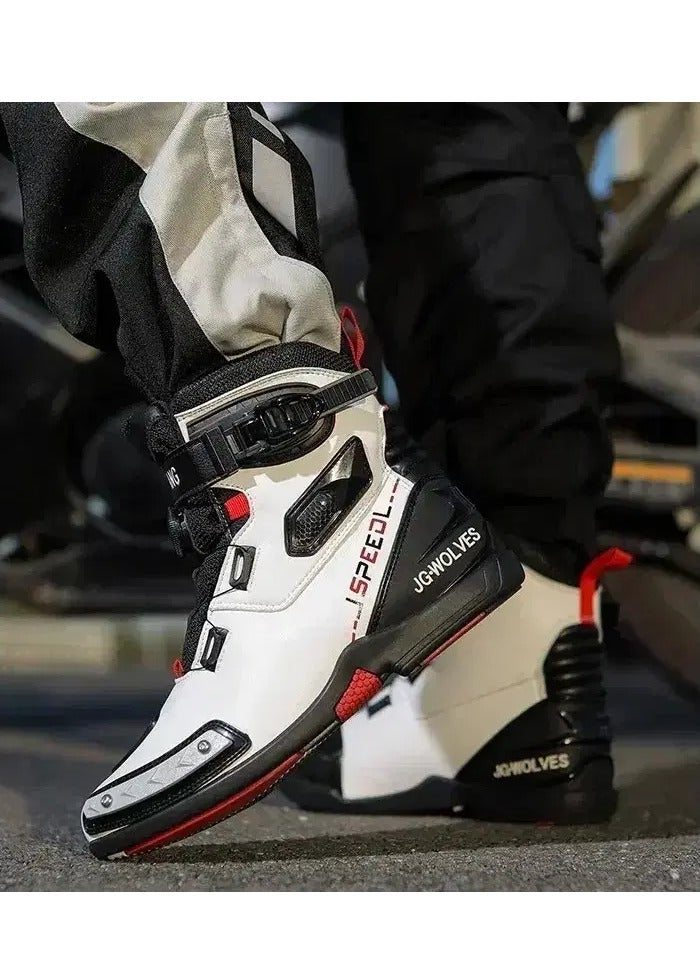 Verci White New High-top Motorbike Shoes Warm Windproof Four Seasons Traction Riding Shoes Motorbike Equipment (40 EUR) - Image 5