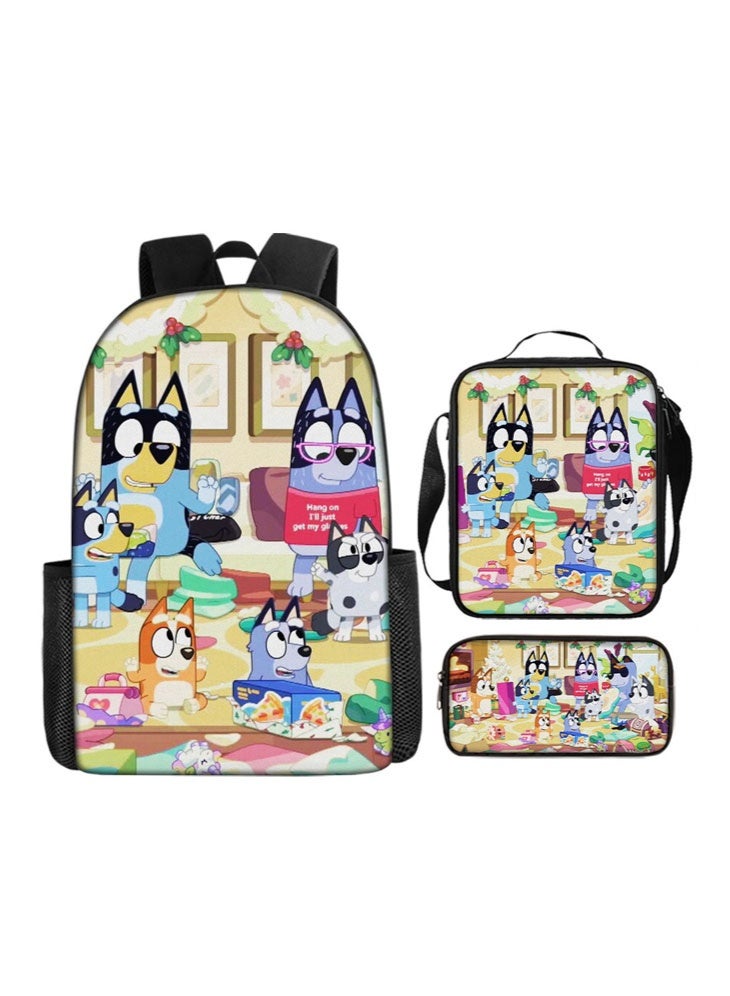 Bluey backpack pencil case satchel three-piece suit men and women leisure sports travel backpack student school backpack - Image 1