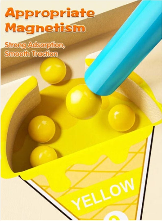 ألعاب HY لعبة متاهة الآيس كريم المغناطيسية الخشبية – لعبة فرز الألوان والأرقام للأطفال الصغار، تعزز المهارات الحركية الدقيقة والتفكير المكاني – هدية تعليمية للأولاد والبنات من سن 3 سنوات فما فوق، مثالية لعيد الميلاد وأعياد الميلاد والعطلات - Image 4