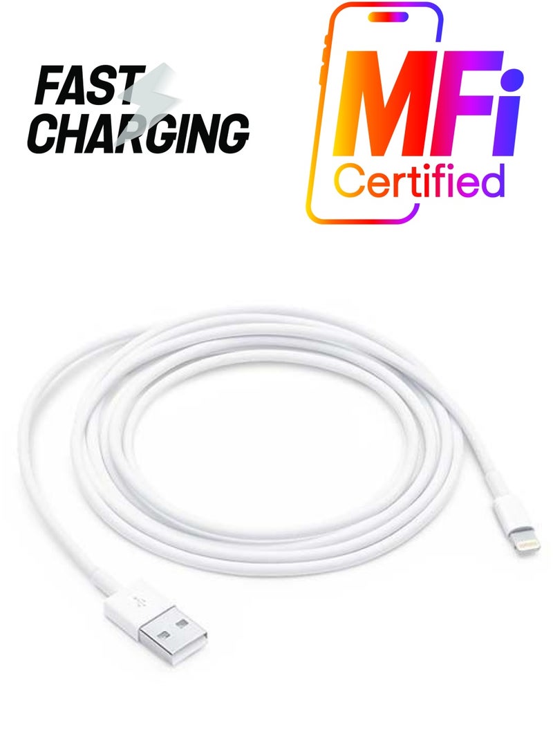 كابل شحن ومزامنة بيانات USB سريع 2 متر أبيض - Image 1