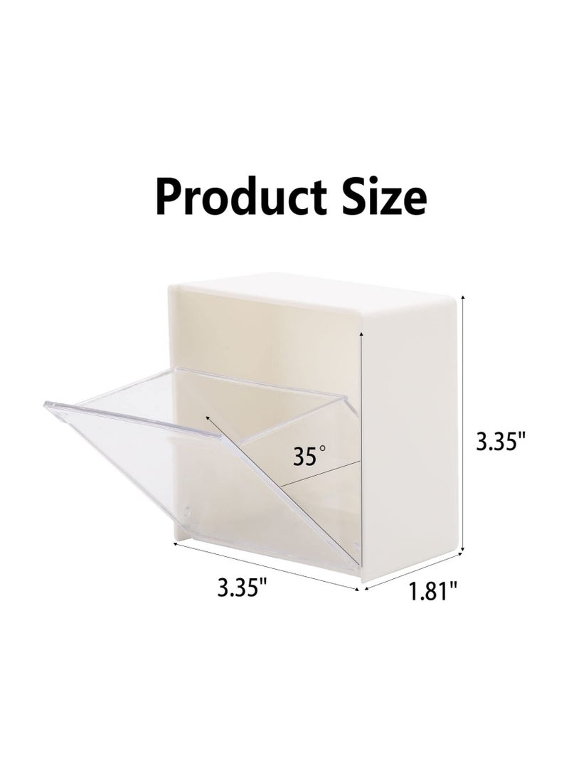 SYOSI 4PCS Cotton Pads Holder Dispenser, Cotton Rounds Jar Container Bathroom Accessories Organizer Vanity Storage Solutions Clear for Cotton Ball, Floss, Hairpin, Rubber Band, Clip(3.35in x1.8in x3.35in) - Image 3