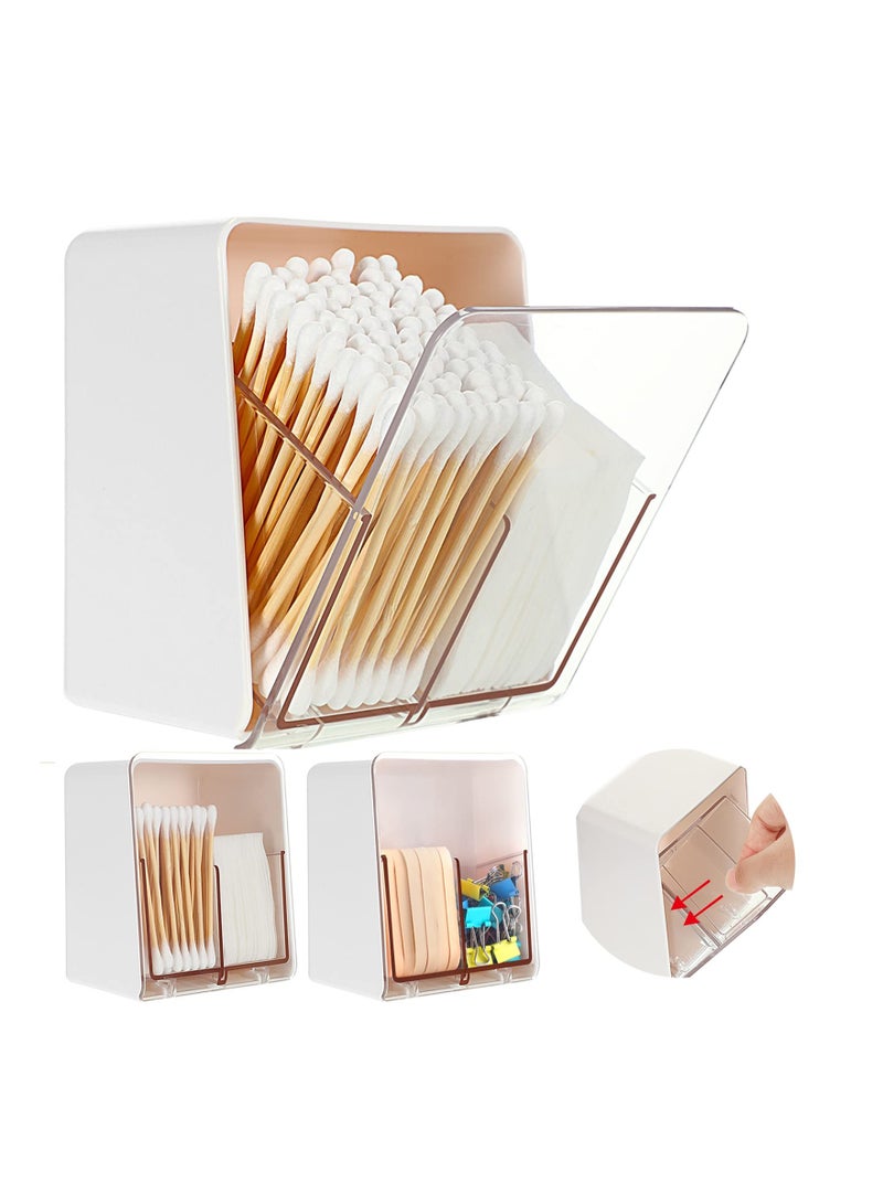 SYOSI 4PCS Cotton Pads Holder Dispenser, Cotton Rounds Jar Container Bathroom Accessories Organizer Vanity Storage Solutions Clear for Cotton Ball, Floss, Hairpin, Rubber Band, Clip(3.35in x1.8in x3.35in) - Image 5