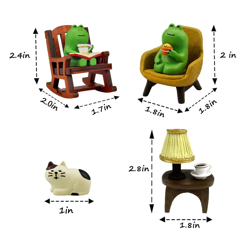 Refintural Miniature Frog Figurines Statue, Adorable Frog Collectibles for Desk and Bedroom Decor, Perfect Indoor Home Decorations and Gifts - Image 4