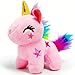 Kawaite Light Pink Unicorn Stuffed Animals Kawaii Plushies for Girls and Boys Soft Unicorn Mini Plush Toys Key Chains Fun and Cuddly Plush Toy for Kids Small and Cute Stuffed Animal for Birthday Gifts - Image 4