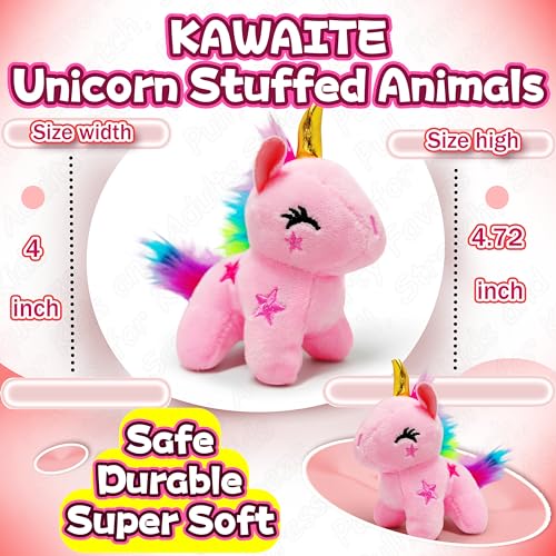 Kawaite Light Pink Unicorn Stuffed Animals Kawaii Plushies for Girls and Boys Soft Unicorn Mini Plush Toys Key Chains Fun and Cuddly Plush Toy for Kids Small and Cute Stuffed Animal for Birthday Gifts - Image 5