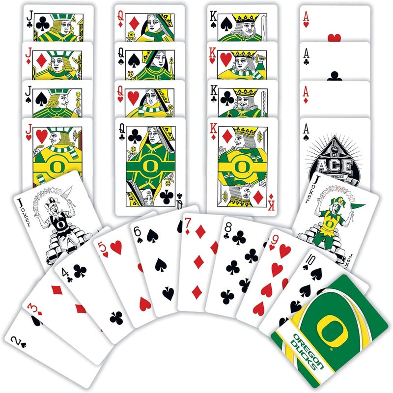 Master Pieces NCAA Oregon Ducks Playing Cards, 2.5" x 3.5 - Premium Quality, Educational, and Fun Activity for Kids and Families - Great Gift Idea for Holidays, Birthdays, and Everyday Playtime - Image 2