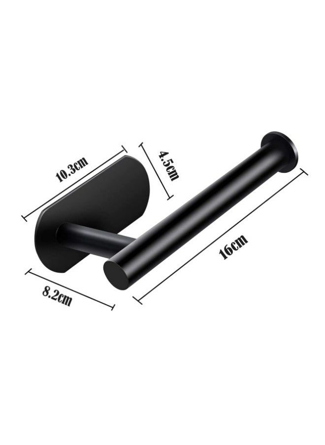 MIXDE - 2 Pack Black Stainless Steel Toilet Paper Holder Wall Mount Self Adhesive Bathroom Paper Towel Roll Holder For Home And Kitchen - Image 1