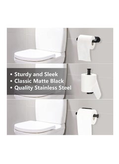MIXDE 2 Pack Black Stainless Steel Toilet Paper Holder Wall Mount Self Adhesive Bathroom Paper Towel Roll Holder For Home And Kitchen  - Image 4