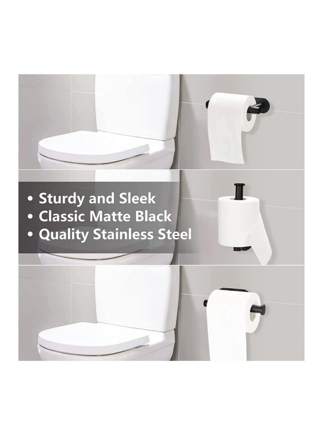 MIXDE - 2 Pack Black Stainless Steel Toilet Paper Holder Wall Mount Self Adhesive Bathroom Paper Towel Roll Holder For Home And Kitchen - Image 1
