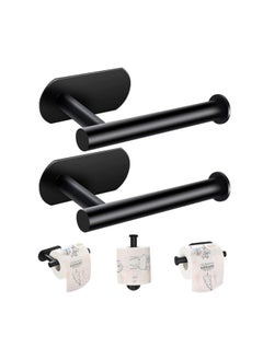 MIXDE 2 Pack Black Stainless Steel Toilet Paper Holder Wall Mount Self Adhesive Bathroom Paper Towel Roll Holder For Home And Kitchen  - Image 5