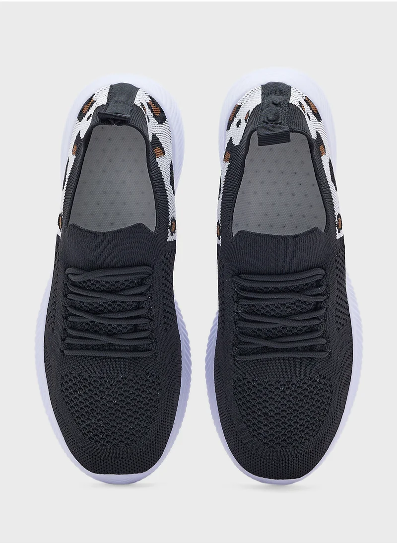 جينجر Breathable Sneakers With Leopard Print