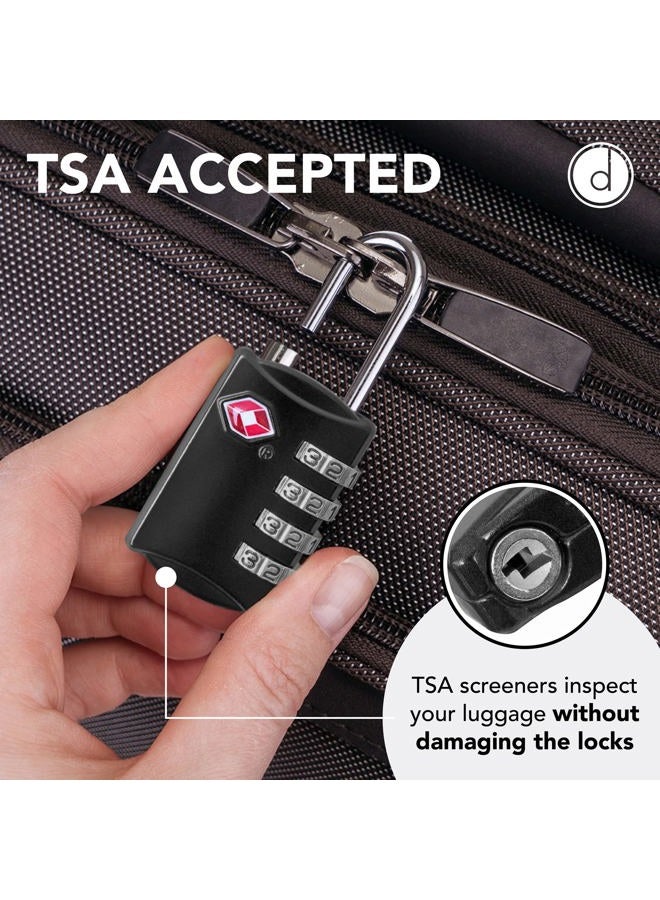 desired tools 4 Digit Combination Steel Tsa Luggage Lock - Black - Image 3