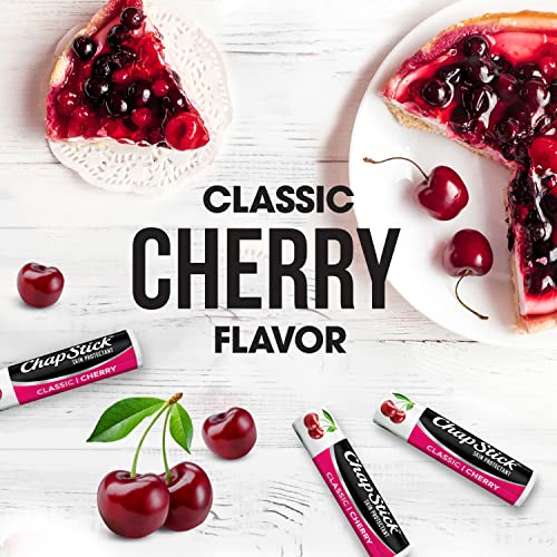 ChapStick Classic Skin Protectant Flavored Lip Balm Tube, Cherry Flavor, 0.15 Ounce (Pack of 3) - Image 4