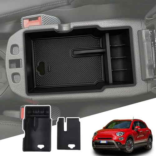 Tumukiw صندوق تخزين ذراع وحدة التحكم المركزي المتوافق مع Fiat 500X منظم صينية وحدة التحكم المركزية ملحقات داخلية ABS - Image 1