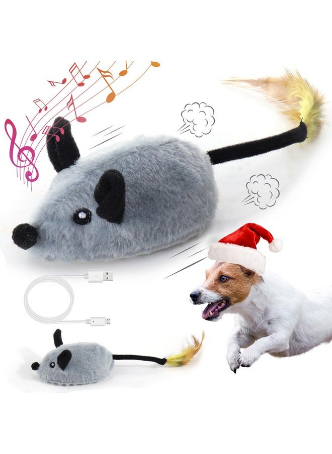 Mity Rain - Interactive Dog Toys, Fake Mouse Moving Dog Toy With Automatic Sensor, Dog Mouse Toy With Realistic Sound & Extended Tail, Automatic Dog Toy For Cats Dogs Pet, Squeaky Dog Toys - Image 1