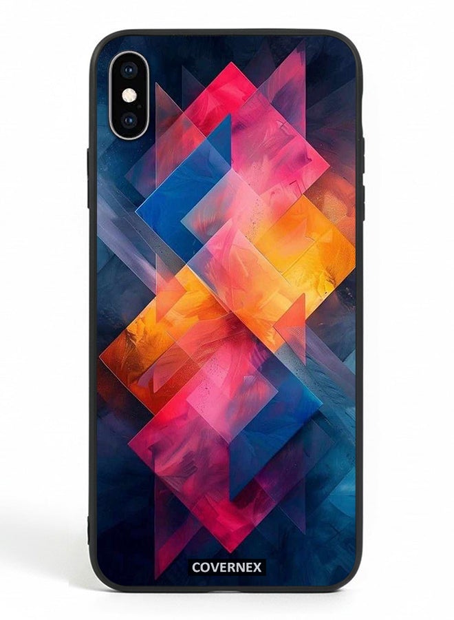 Covernex Apple iPhone Xs Max Protective Case Cover Printed Featuring Prism Fusion Geometric Overlay - Image 2