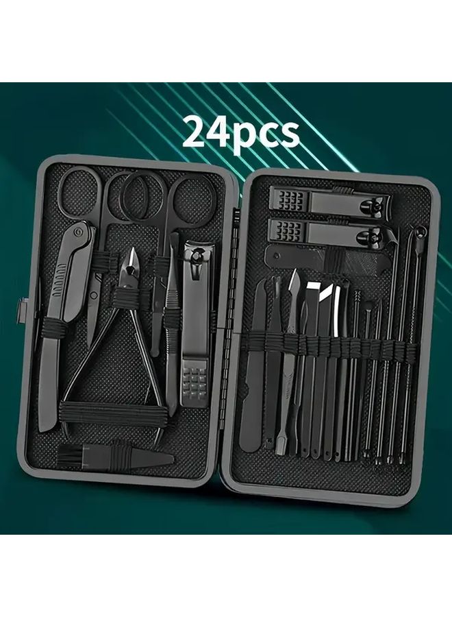 بلاك ووريور 24 قطعة مجموعة مقص أظافر من الفولاذ المقاوم للصدأ مع صندوق تخزين للسفر - Image 4