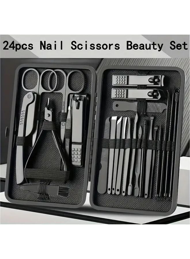 بلاك ووريور 24 قطعة مجموعة مقص أظافر من الفولاذ المقاوم للصدأ مع صندوق تخزين للسفر - Image 3