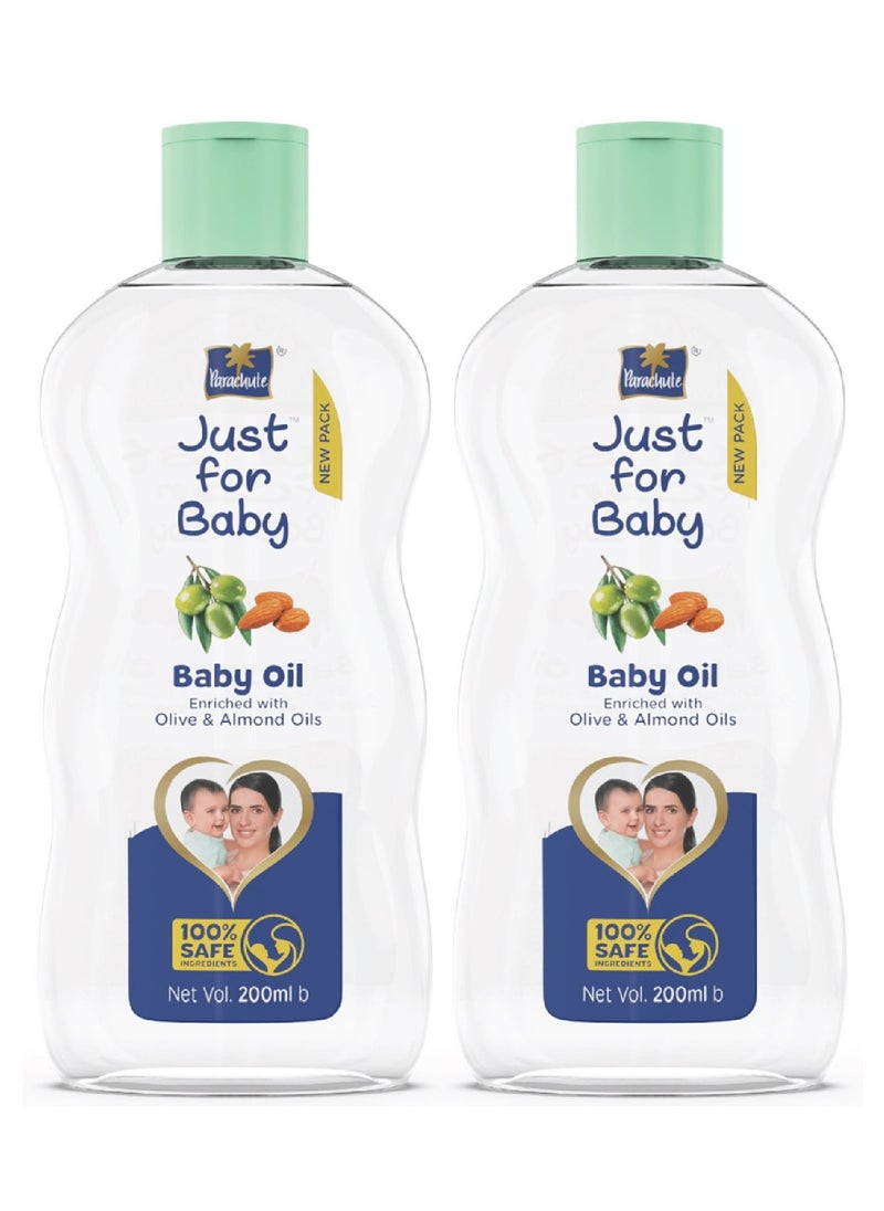 Parachute Just for Baby Oil 200ml, Pack of 2 