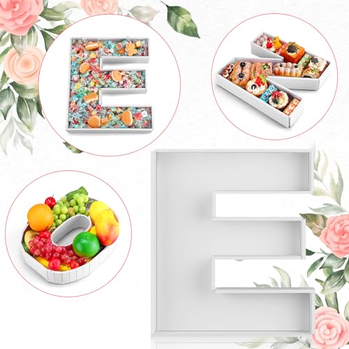 Rossesay 3 Pcs Large Charcuterie Letter 12'' Fillable Tray Charcuterie Box DIY Cardboard Letter Trays for Food 1st 2nd Birthday Anniversary Baby Shower Party Dessert Table(One) - Image 5