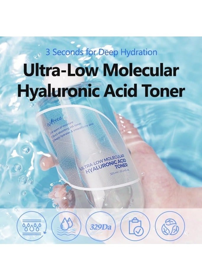 ISNTREE Ultra-Low Molecular Hyaluronic Acid Toner 300ml 10.14 fl.oz| Quick Absorbing Hyaluronic Acid Toner | Deeply hydrates and smoothens The Skin - Image 2