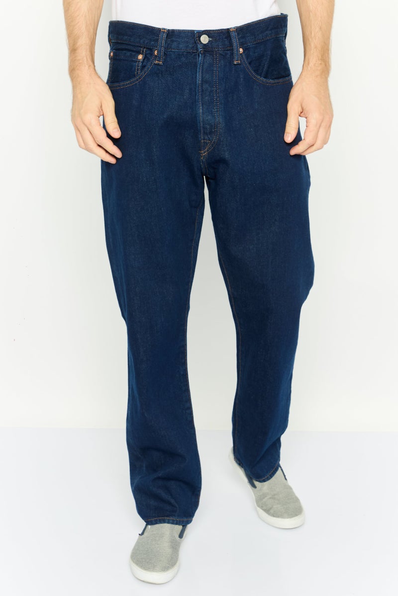 GAP Men Regular Fit Solid Non Stretchable Denim Jeans, Navy - Image 1