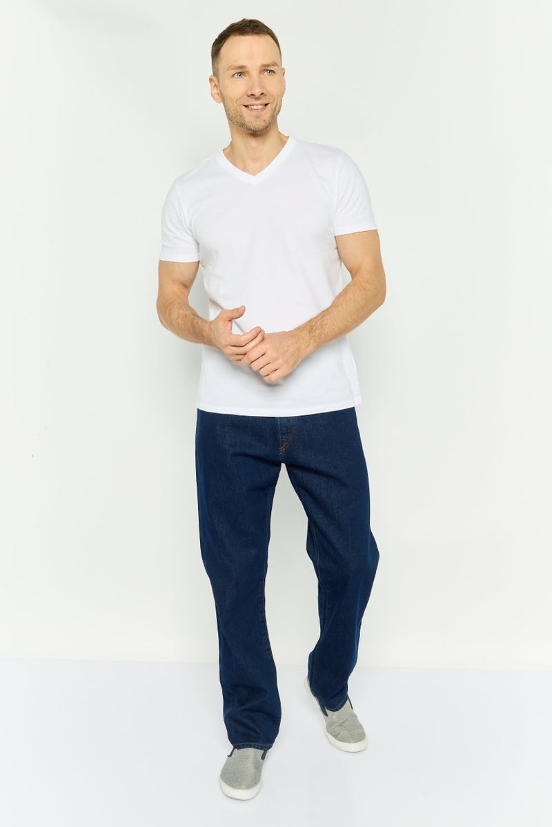 GAP Men Regular Fit Solid Non Stretchable Denim Jeans, Navy - Image 4