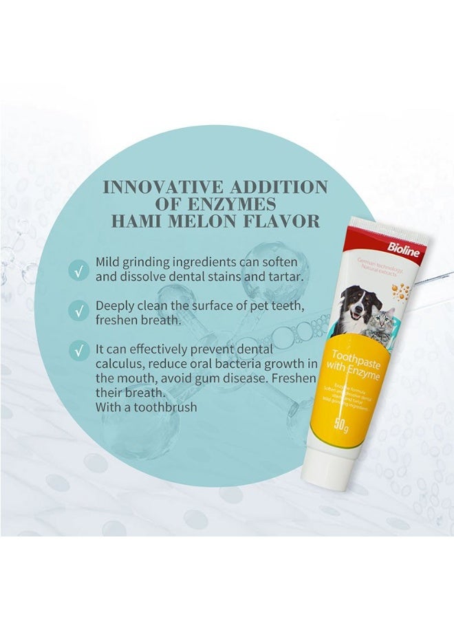 بايولاين بيولاين معجون أسنان بالإنزيم للكلاب والقطط 50 جم عناية بالأسنان، منع تراكم الجير، نفس منعش - Image 2