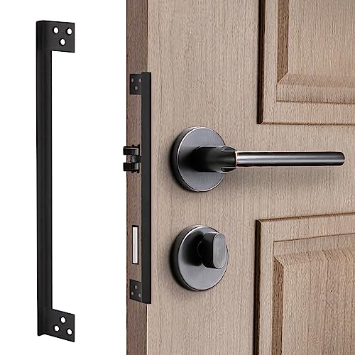 MOSECYOU Door Latch Guard Plate, Outswing Door Security Protector, L-Shaped Door Latch Shield, Cover to Block Access to The Door Lock/Deadbolt Latch (11 in. - 1pack) - Image 1