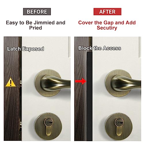MOSECYOU Door Latch Guard Plate, Outswing Door Security Protector, L-Shaped Door Latch Shield, Cover to Block Access to The Door Lock/Deadbolt Latch (11 in. - 1pack) - Image 2