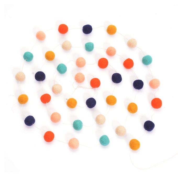FELT BALL GARLAND 12 FEET 40 BALLS 6 ARIZONA COLORS POM POM DECORATIONS NURSERY DECOR BUNTING BIRTHDAY PARTY EASTER PHOTO PROP