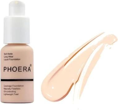 Glamza PHOERA Foundation Concealer Makeup Full Coverage Matte Brighten Long Lasting UK 101 PORCELAIN - Image 1
