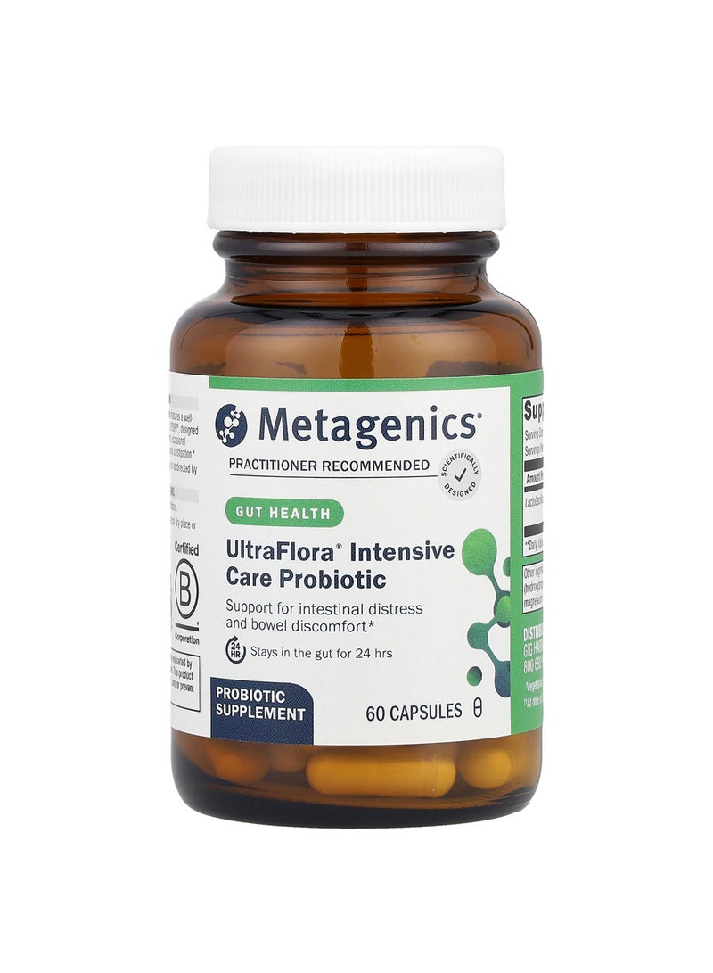 Metagenics UltraFlora® Intensive Care Probiotic, 60 Capsules (85 mg (10 Billion CFU) per Capsule)