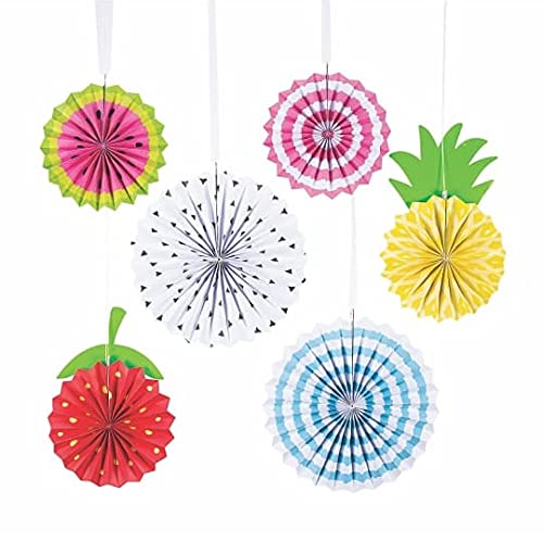 Atpata Funky Fruits Theme Paper Fans, Multicolor (PaperFan-Fruits6pcs) - Image 4