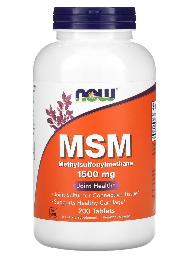 now MSM 1500 mg 200 Tablets