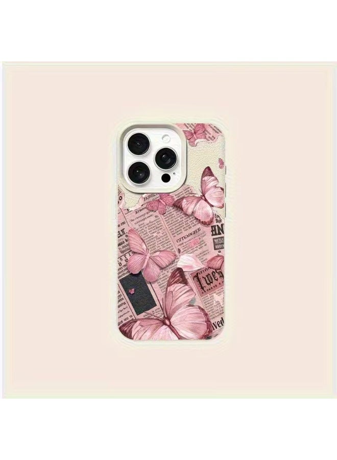 Temu A new Halloween-themed pink butterfly phone case with a stylish matte TPU design. This premium shockproof protective case features a minimalist design and is aesthetically pleasing. Compatible with iPhone 14 Pro Max. - Image 1
