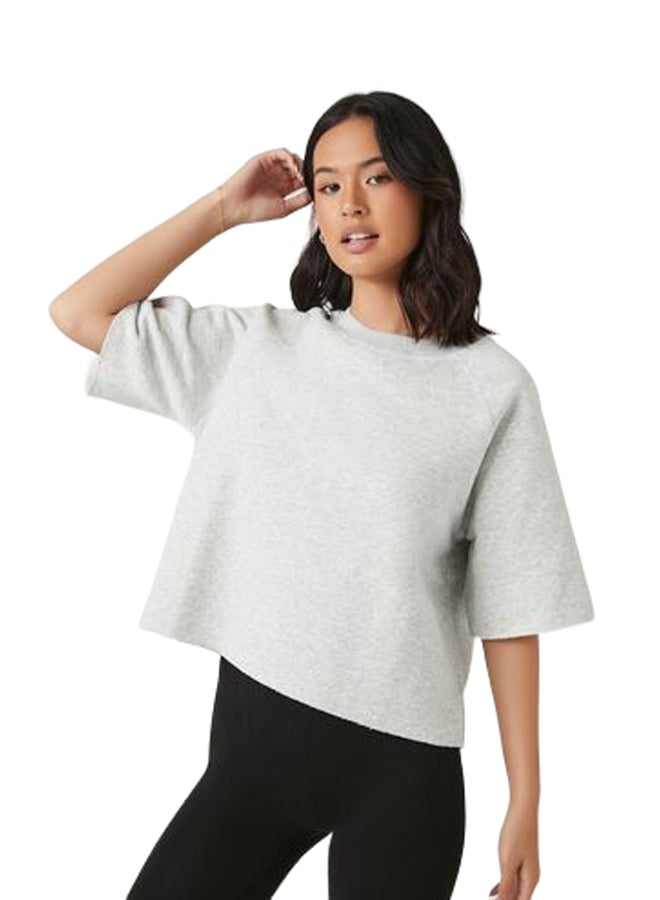 FOREVER 21 Active Fleece Short-Sleeve Sweatshirt  - Image 1