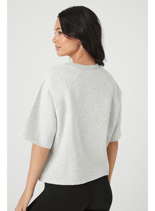 FOREVER 21 Active Fleece Short-Sleeve Sweatshirt  - Image 3