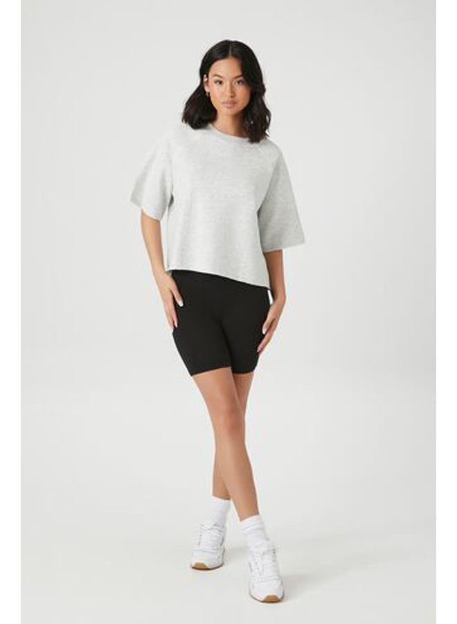 FOREVER 21 Active Fleece Short-Sleeve Sweatshirt  - Image 4